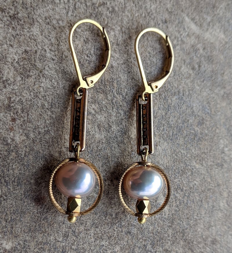 Art Deco Style Freshwater Pearl Earrings - Earrings & Clip-ons - Pearl 