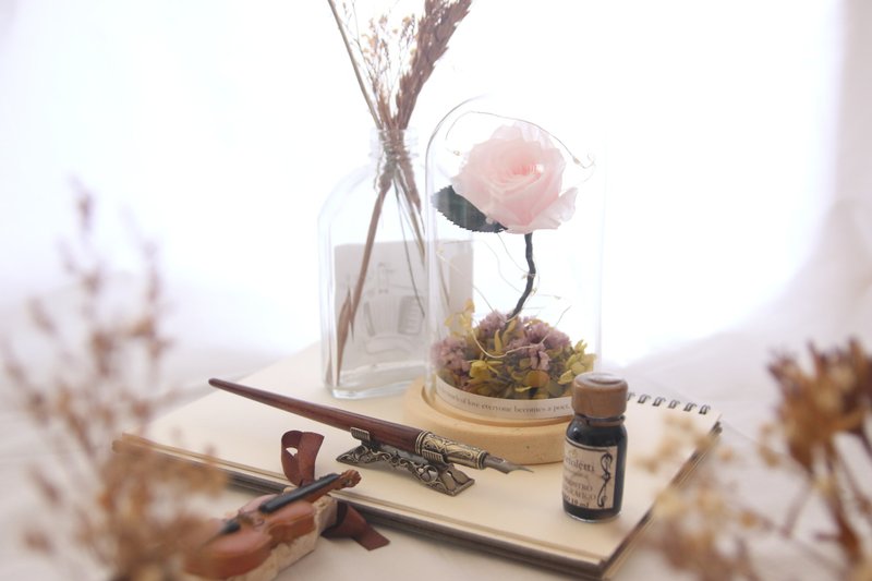 【永生花夜燈】淡粉色玫瑰夜燈 - 擺飾/家飾品 - 植物．花 