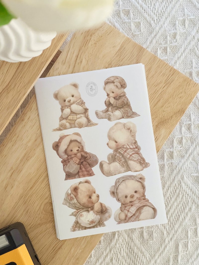 Cottage teddy bear stickers - Stickers - Paper 