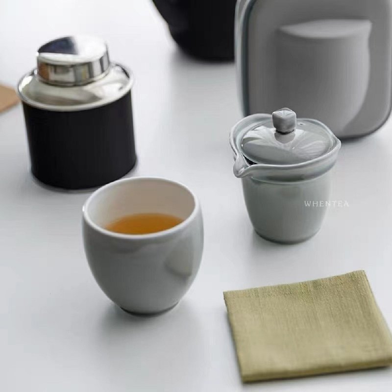 聞說|日式煙灰清寂一壺一杯快客杯 - 茶壺/茶杯/茶具 - 陶 灰色
