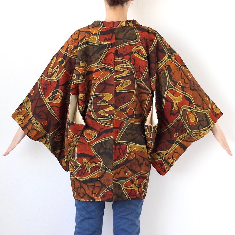 elegant kimono, haori, Japanese kimono, oriental, silk kimono/3164 - เสื้อแจ็คเก็ต - ผ้าไหม สีเขียว