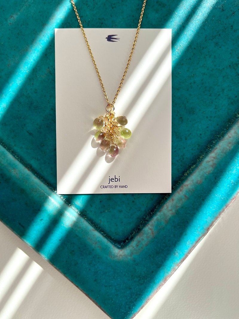 Color glass necklace 40cm available as a set - Necklaces - Precious Metals Multicolor
