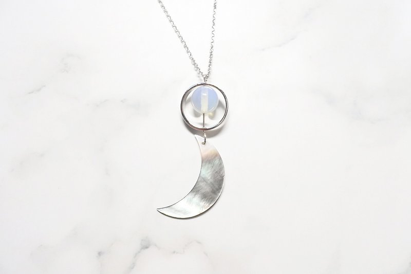 Pinkoi獨家販售【寂然】天然石與天然海貝項鍊 - 項鍊 - 不鏽鋼 透明