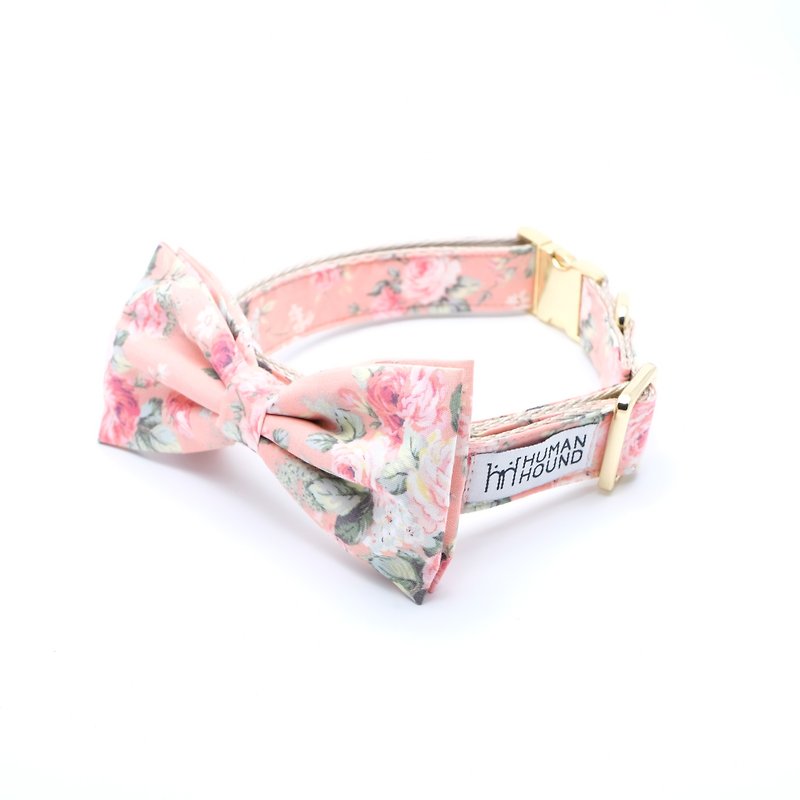Floral Pink Blossom - 貓狗頸圈/牽繩 - 棉．麻 粉紅色