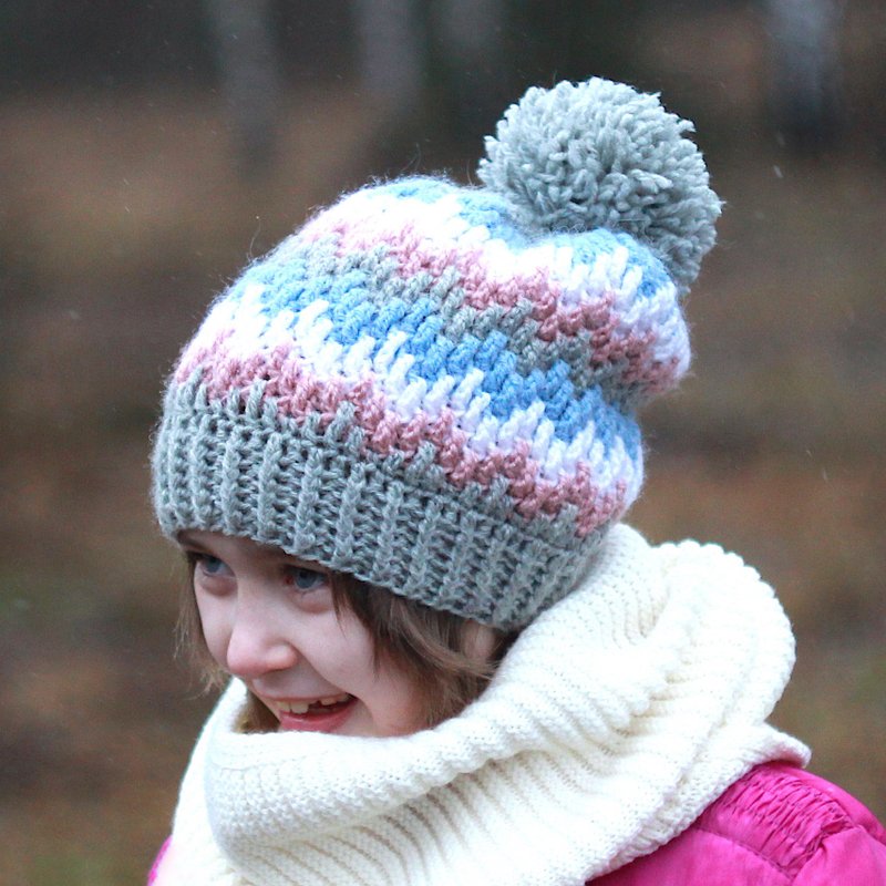 Beanie CROCHET PATTERN The Breeze Crochet Hat (Toddler, Child, Adult sizes) - Knitting, Embroidery, Felted Wool & Sewing - Other Materials Multicolor