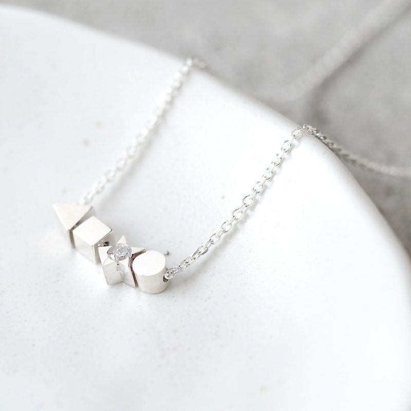 其他金屬 頸鍊 白色 - White Assorted Necklace Silver925