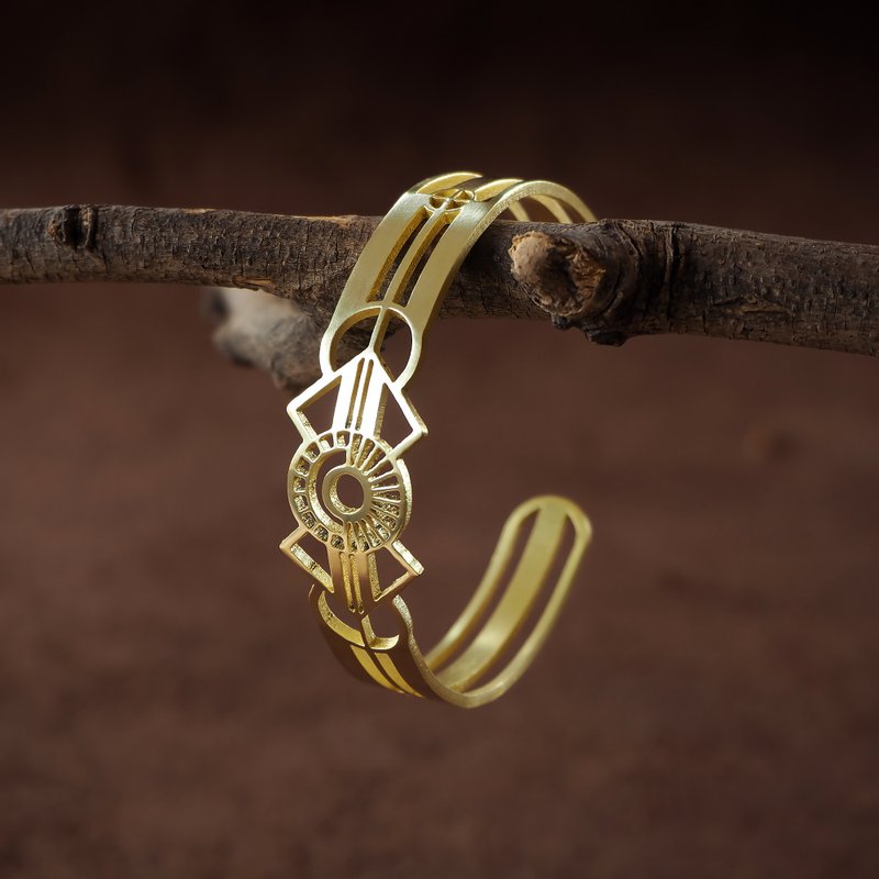 Tamara brass bangle (Artdeco collection) - 手鍊/手環 - 銅/黃銅 金色