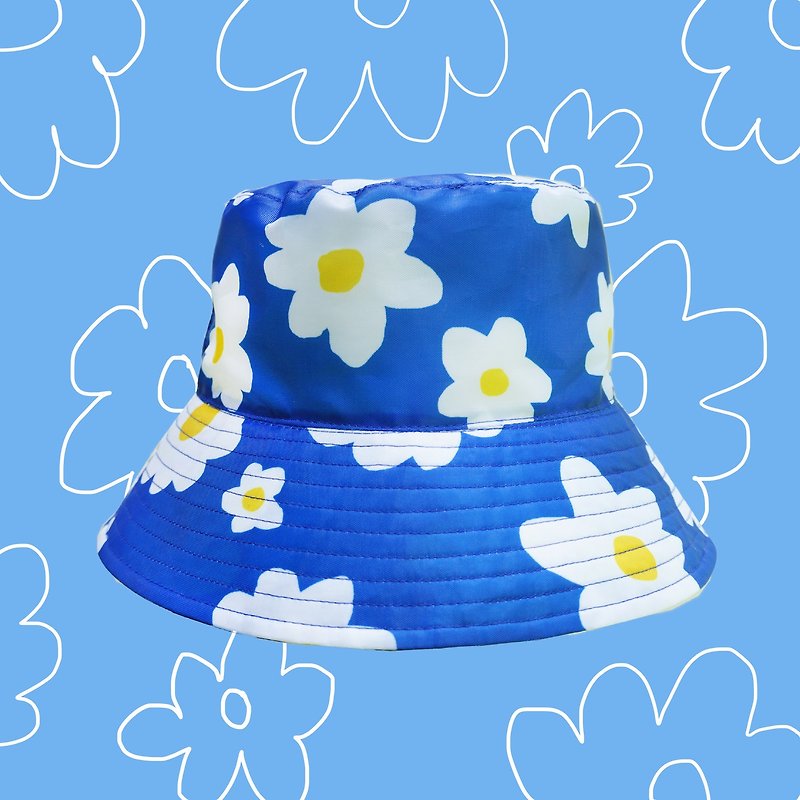BUCKET HAT -DAISY PATTERN - 帽子 - 其他材質 藍色