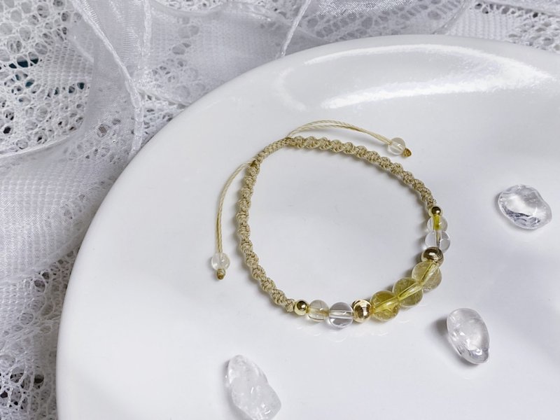 金色稻穗|黃水晶、白水晶、鈦晶 - 手鍊/手環 - 水晶 金色