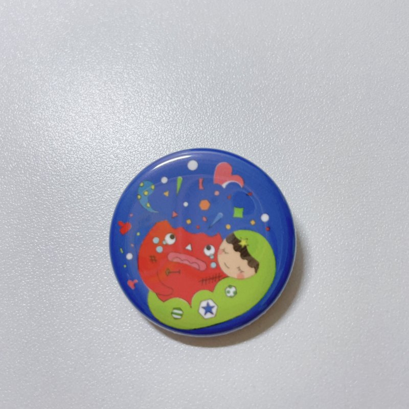 mimitofus planet 小圓胸章 溫暖的擁抱 藍色 - 胸針 - 不鏽鋼 多色