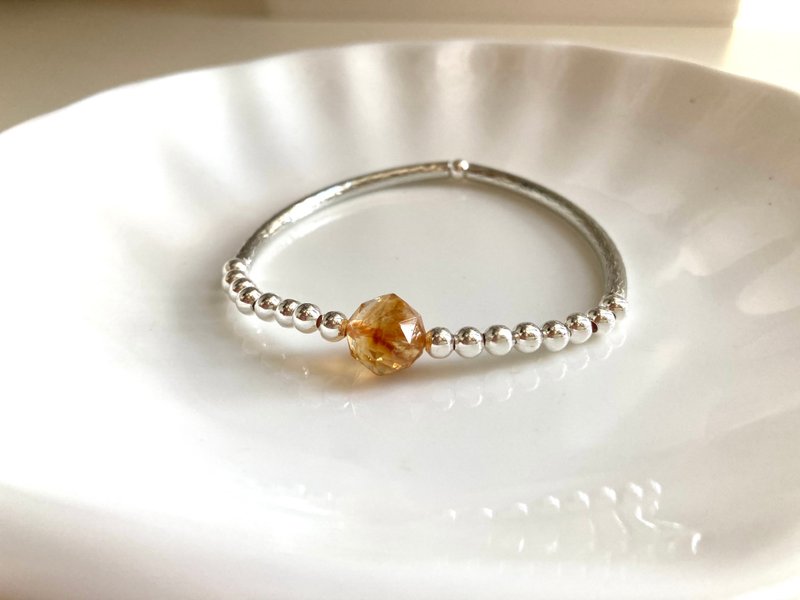 生日石水晶系列 可客製 黃水晶單珠水晶手環 提升自信行動力財運 - 手鍊/手環 - 水晶 