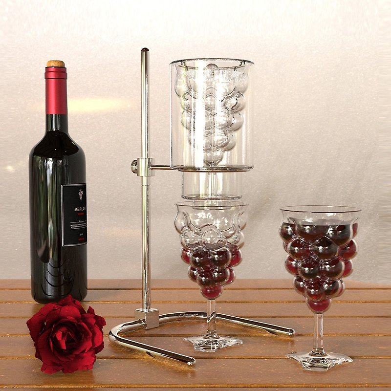 POLAR ICE - Dionysus Decanter Couple Set - B (4 pcs) - Bar Glasses & Drinkware - Glass Transparent