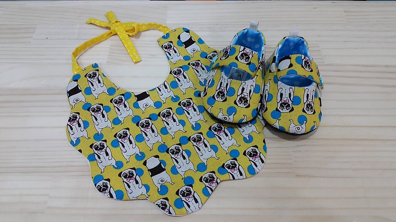 巴哥 寶寶彌月禮盒兩件組(12cm)【SET160207】 - 男/女童鞋 - 棉．麻 黃色