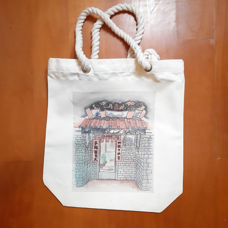 香港ワイビレッジ ツイストハンドルバッグ キャンバスバッグ - トートバッグ・ハンドバッグ - その他の素材 