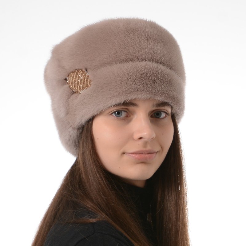 Fur Hat Women Kubanka Winter Real Fur Hat Warm Russian Fur Hat Womens Mink Hat - หมวก - วัสดุอื่นๆ หลากหลายสี