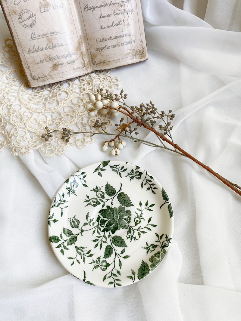 [Good Day Fetish] British EIT Green Floral Bowl-Retro Style Bowl Retro Style Kitchenware - Plates & Trays - Porcelain Green