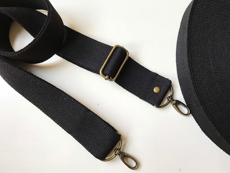 Hand-made straps, cotton woven straps, backpack back straps, wide straps - Other - Cotton & Hemp Black