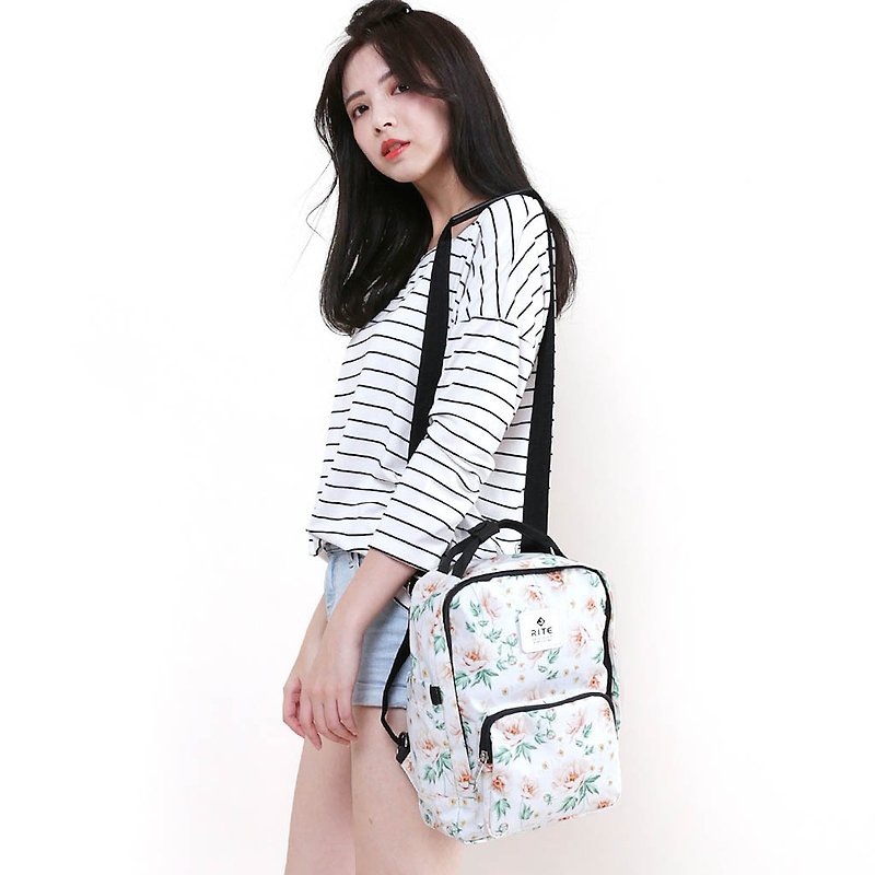 [Mid-Autumn Festival 3 Days Limited Time Discount] Le Tour Series - Broken Heart Bag - S - White Rose - Backpacks - Waterproof Material White