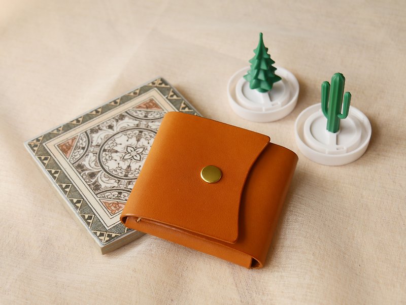 Square wallet_Vegetable tanned cowhide handmade - กระเป๋าสตางค์ - หนังแท้ 