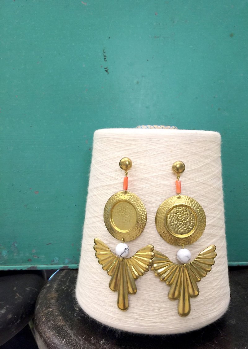 Everlasting # white turquoise - Earrings & Clip-ons - Other Metals Gold