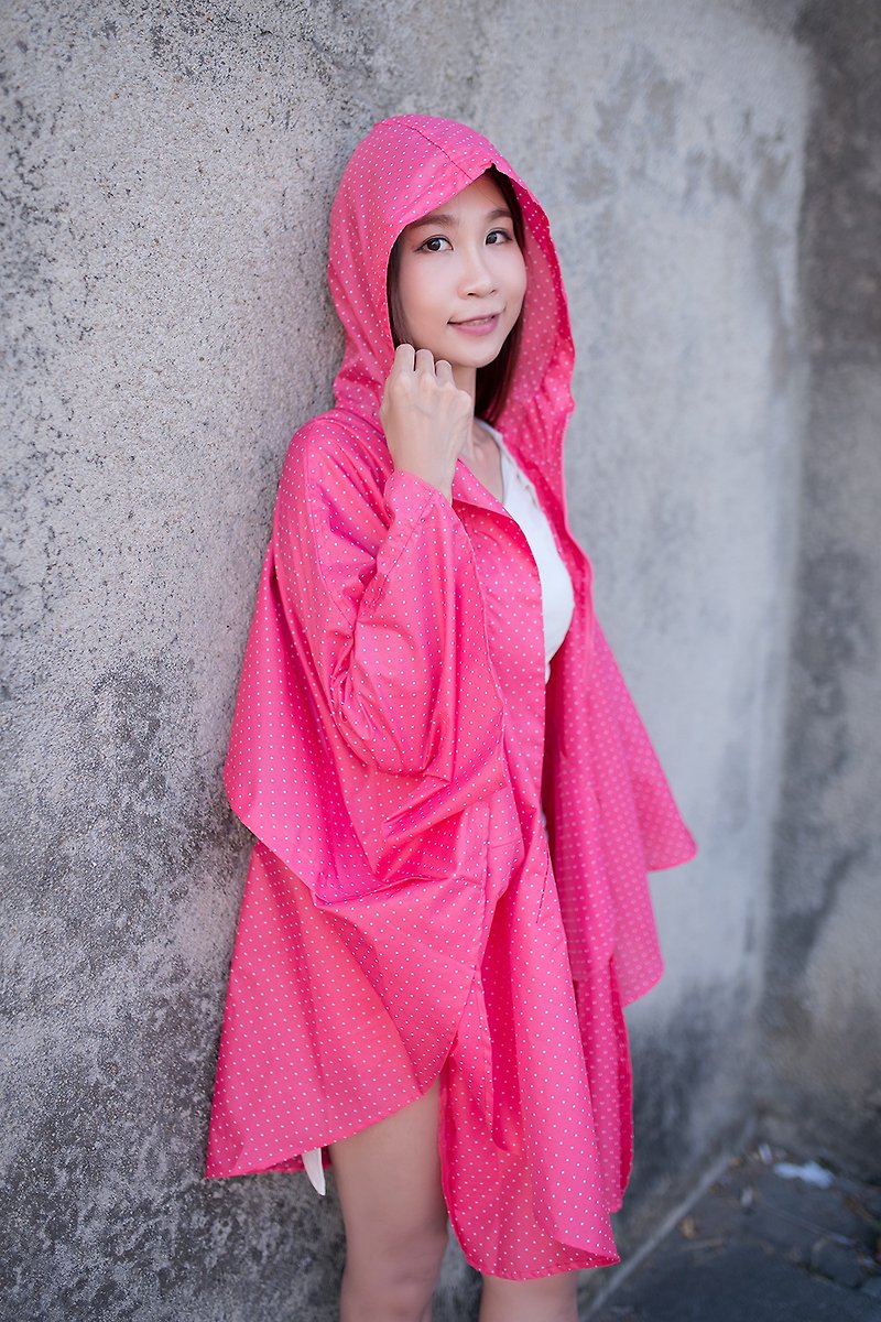 Unni Sweet Elf Waterproof Trench Coat Waterproof, Breathable, Shading, Windproof - Women's Casual & Functional Jackets - Waterproof Material Pink