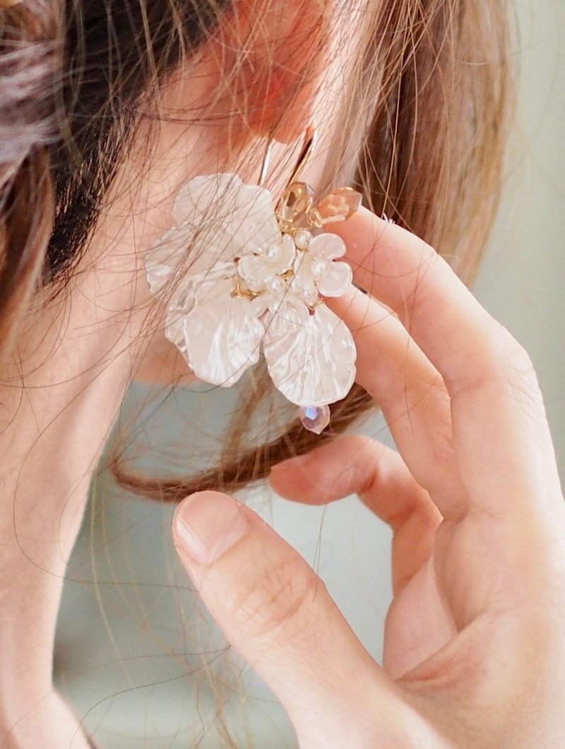 Handle - Bridal Earrings - ต่างหู - คริสตัล ขาว