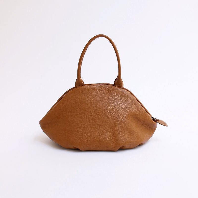 Leather · tea · almond bag - Handbags & Totes - Genuine Leather Khaki