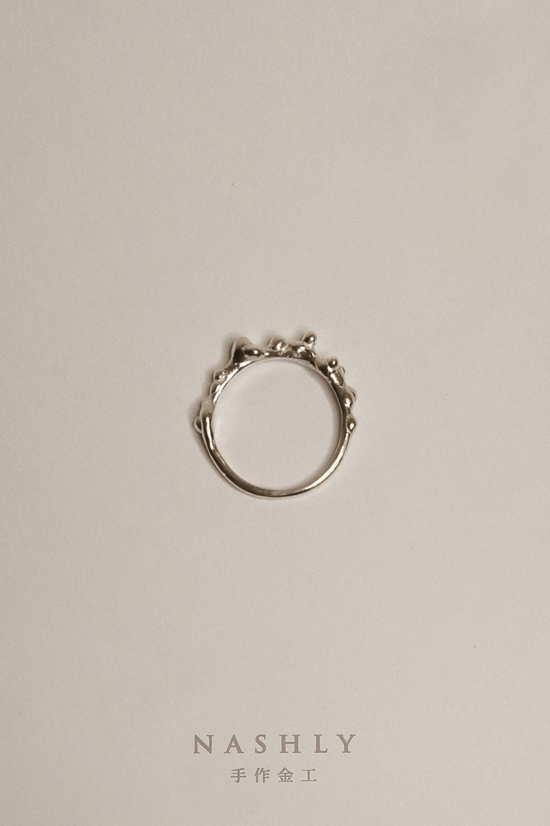 Bubble ring│ sterling silver thin ring - แหวนทั่วไป - เงินแท้ สีเงิน