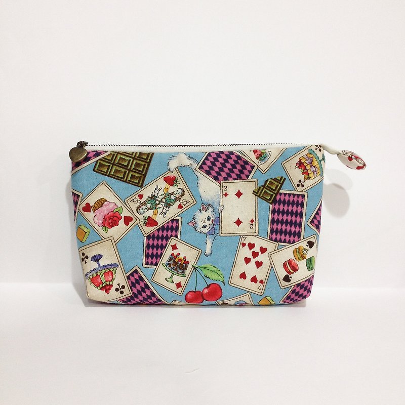 Alice in Wonderland Cat EAT ME Shop Cotton Package (Small) - Toiletry Bags & Pouches - Cotton & Hemp Blue