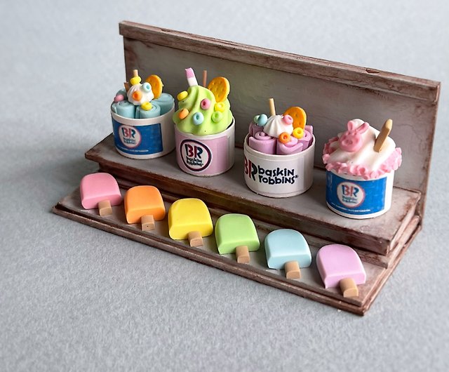 Dolls House miniatura BUBBLE GUM vasche da gelato 