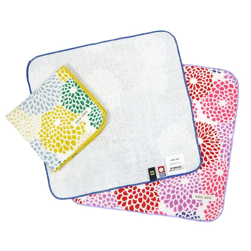 Maruma in Japan│SOUSOU Kyoto New Japanese Style Imabari Gauze Cotton Small Square Scarf - ผ้าขนหนู - ผ้าฝ้าย/ผ้าลินิน 