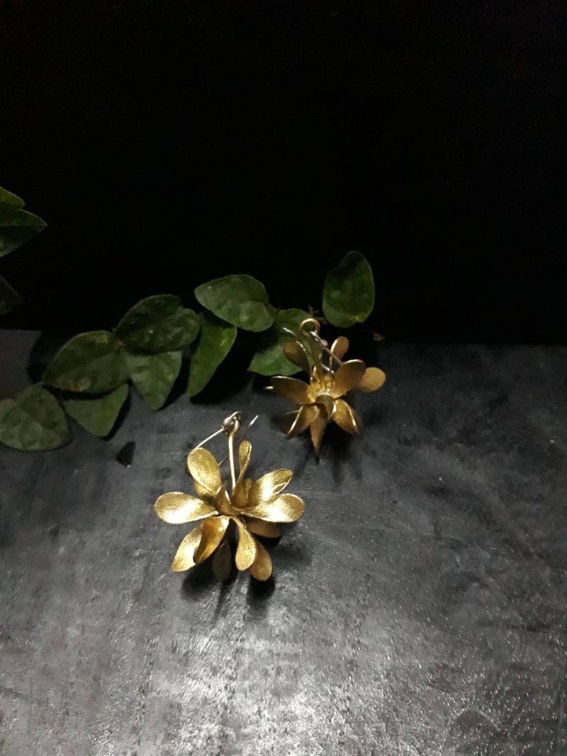 flower earrings handmade ต่างหูดอกไม้ - ต่างหู - เงิน 