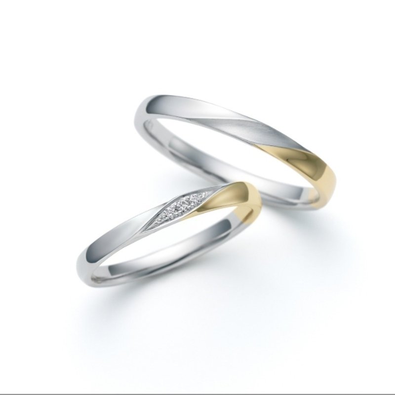 【婚戒秘書】Nocur - 鉑金及18K黃金 (Pt900 / 18KYG) 結婚戒指 - 戒指 - 貴金屬 