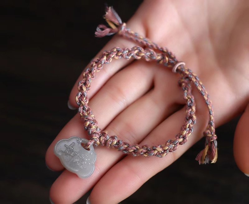 [New store welfare price] original natural Hetian jade lucky hand rope / transshipment security / new year jewelry - Bracelets - Jade 