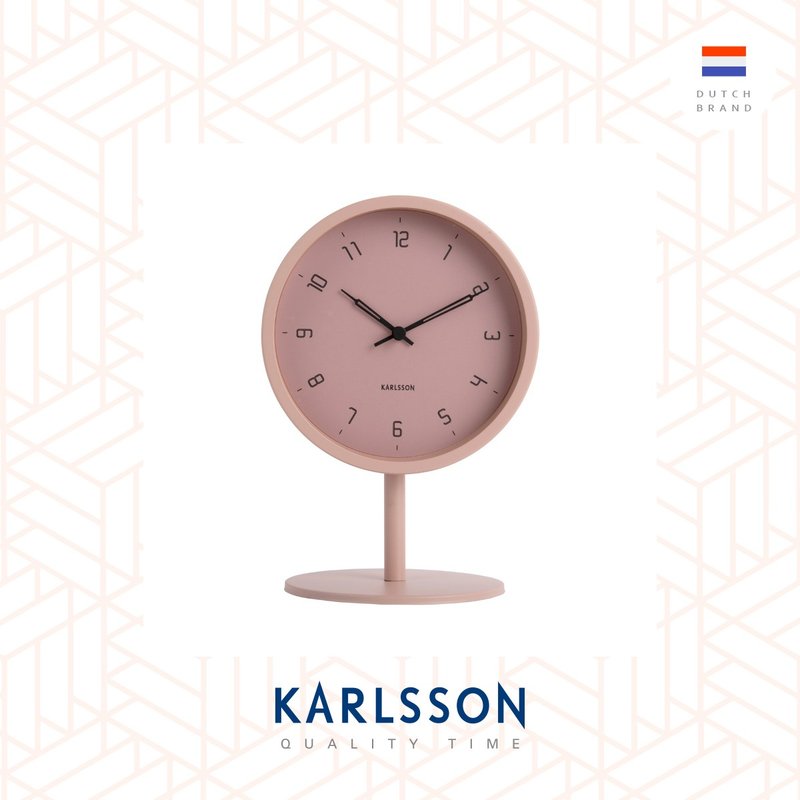 Karlsson, Table clock Stark matt faded pink, Design by Boxtel & Buijs - นาฬิกา - โลหะ สึชมพู