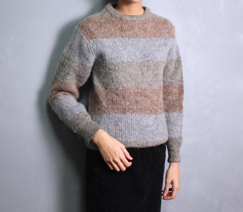 FOAK古著 日本雪花條紋厚料羊毛衣 - 女毛衣/針織衫 - 羊毛 