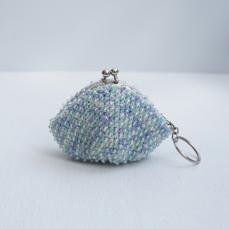 Ba-ba (m) Beads crochet coincase No.2084 - 零錢包/小錢包 - 其他材質 藍色