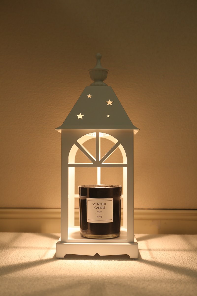 STARRY scented Wax lamp-European style castle-scheduled dimming model-white - โคมไฟ - โลหะ ขาว