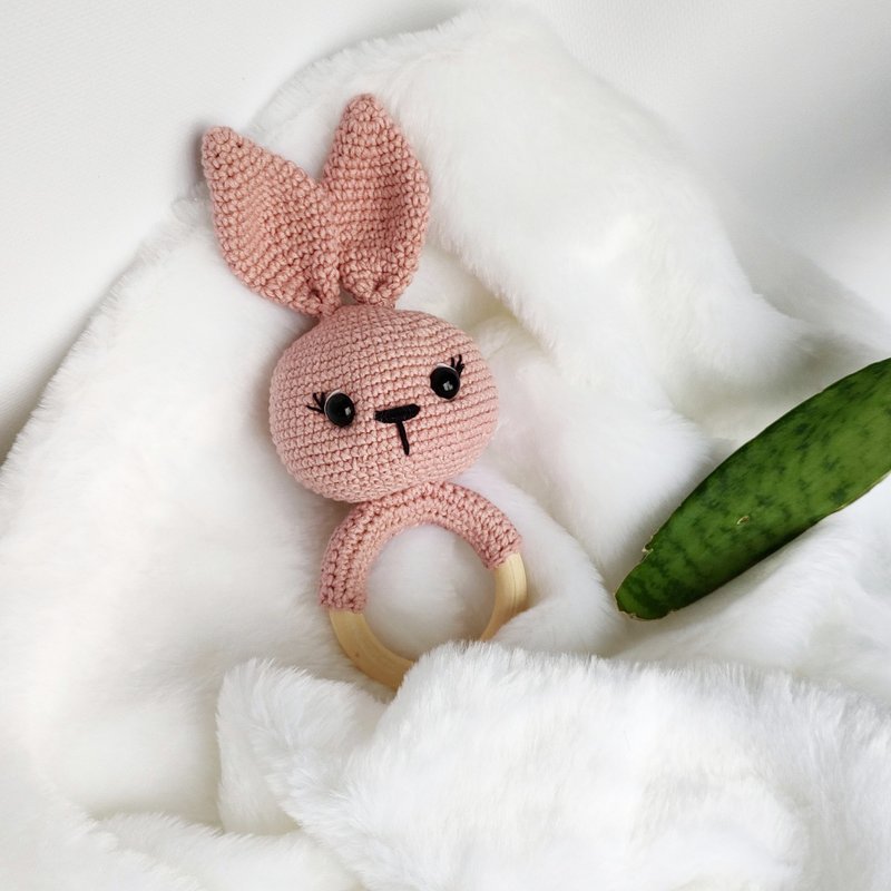 Rattle - rodent bunny . Handmade toys. - Kids' Toys - Cotton & Hemp Multicolor