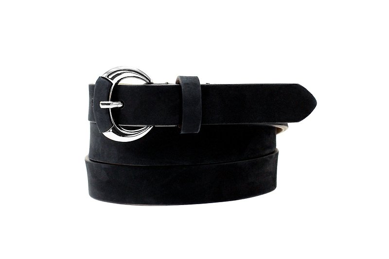 Black belt, black womens belt, black leather belt, black suede belt, waist belt - เข็มขัด - หนังแท้ สีดำ