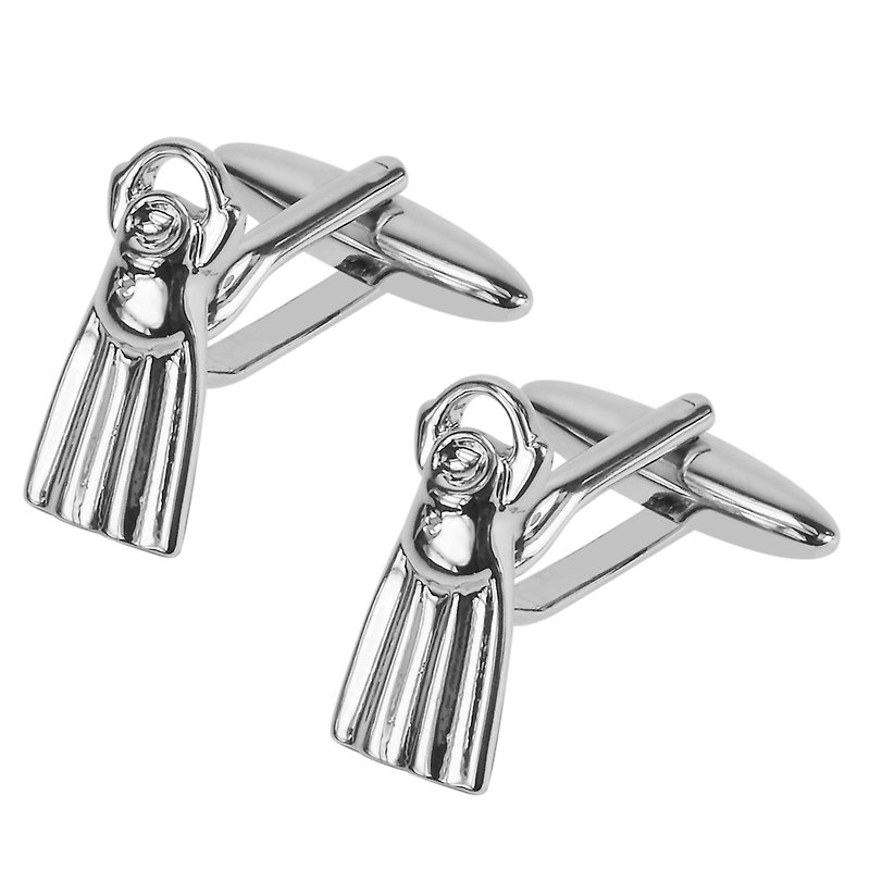 Swimming Flippers Cufflinks - Cuff Links - Other Metals Silver