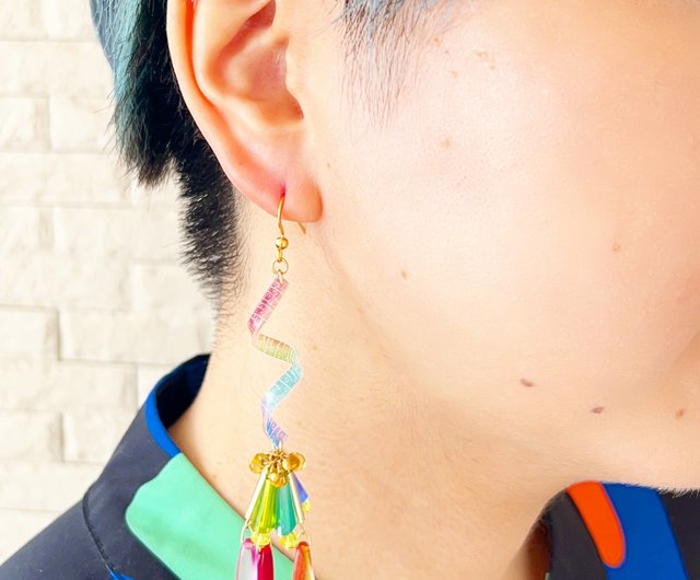 ピアス　ヨーヨー　３点おまとめ 片耳販売‼️】手描き✨水風船ヨーヨーピアス、イヤリング✨夏