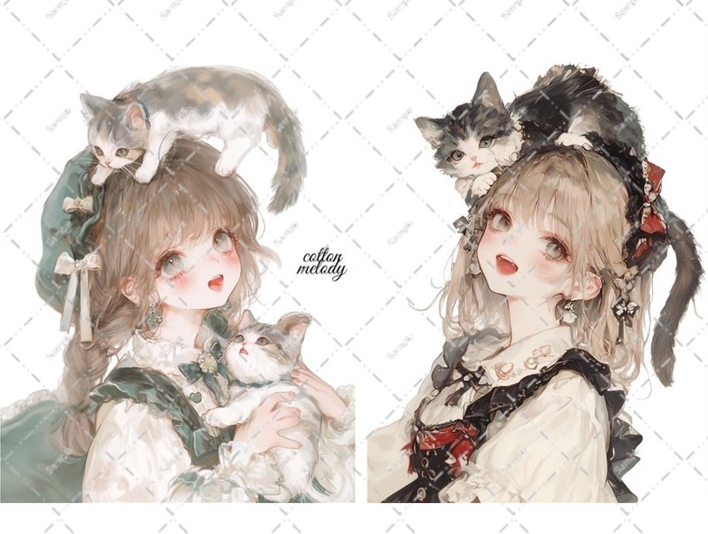 original sticker no.6540 人物ステッカー オリジナルステッカー 人物ステッカー 女の子ステッカー オリジナル人物ステッカー - 貼紙 - 紙 