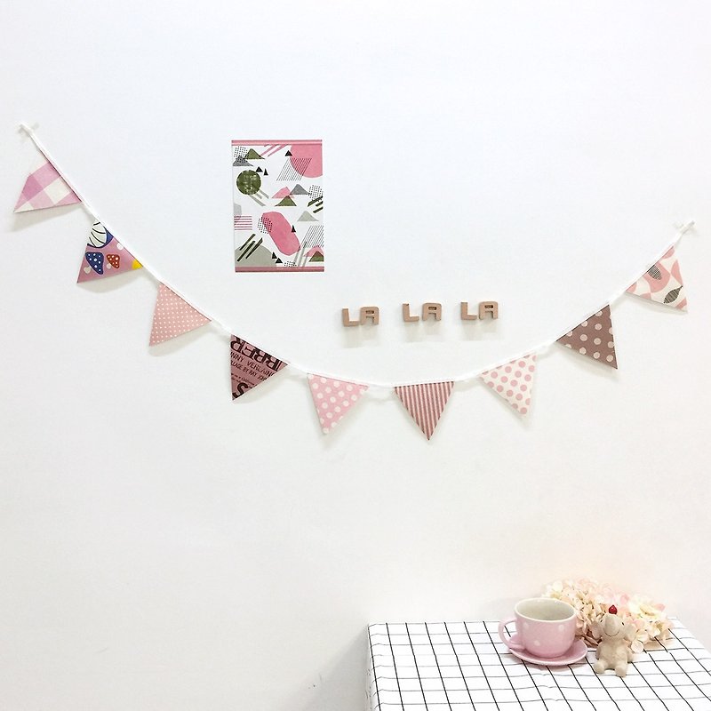 Colorful Life Popu Pink Pennant - Wall Décor - Cotton & Hemp Pink