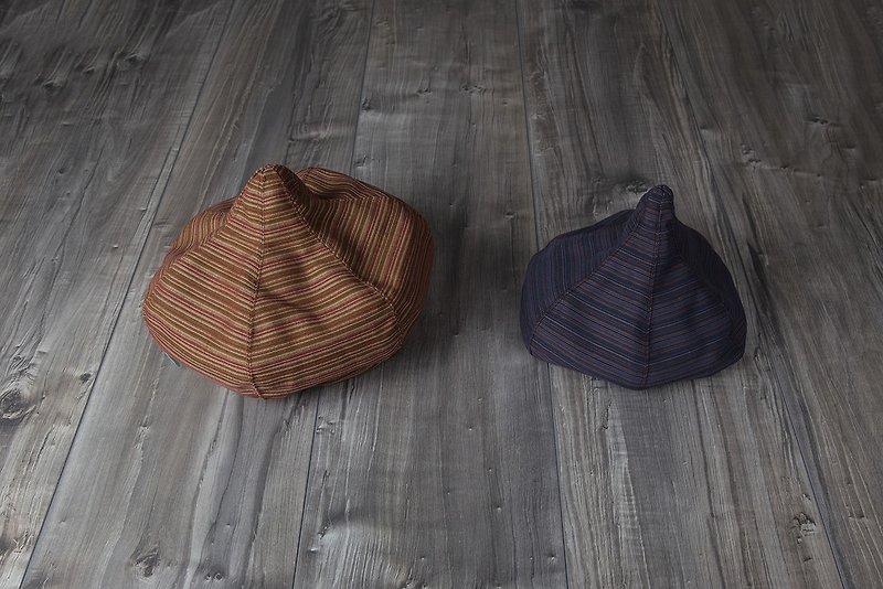 kids_stripe pattern magic lamp beret - หมวกเด็ก - ผ้าฝ้าย/ผ้าลินิน สีน้ำเงิน