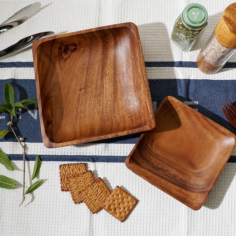 原木方形盤 - 盤子/餐盤/盤架 - 木頭 