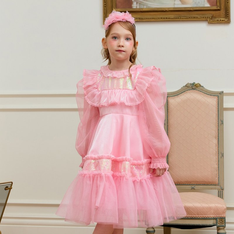 Liri Dress-Blush Tint(Long Sleeved) - 童裝禮服 - 其他材質 粉紅色