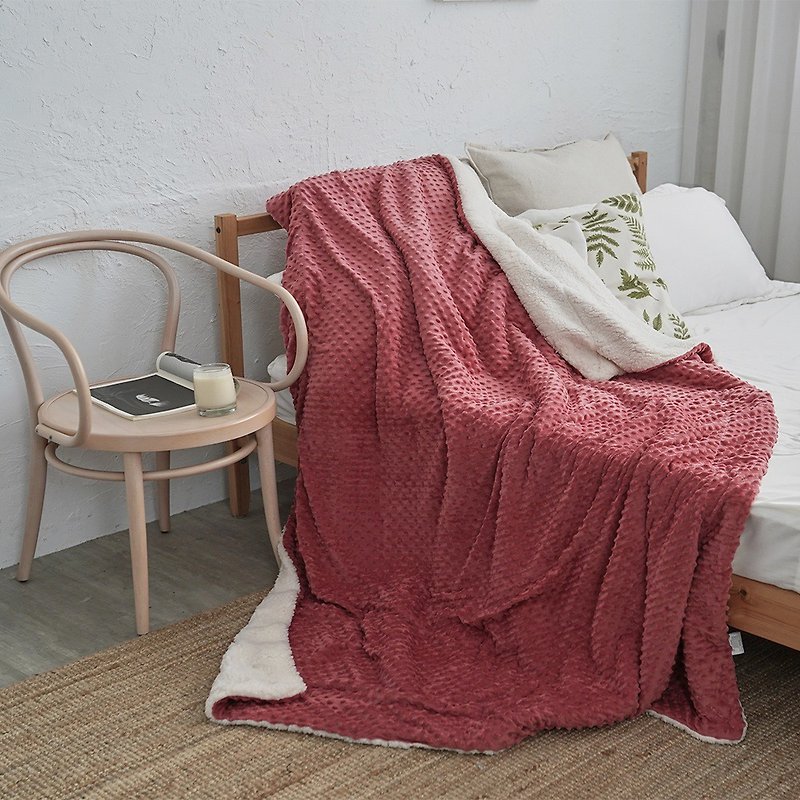 Available from stock [multiple options] 3D three-dimensional sleep bob velvet x lamb velvet thickened double-sided warm blanket - Blankets & Throws - Polyester Multicolor
