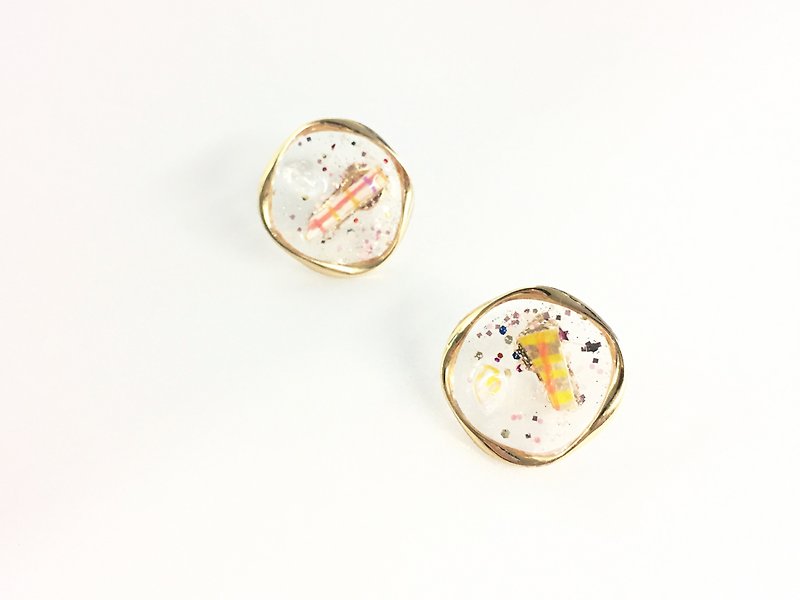 The future looks colorful hemp wreath Clip-On(gold) - Earrings & Clip-ons - Resin Multicolor