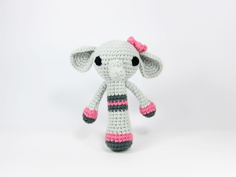 Elephant Elephant-Baby Handbell-Miyue - ของขวัญวันครบรอบ - เส้นใยสังเคราะห์ สีเทา